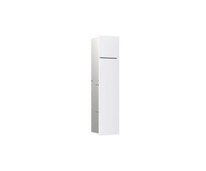 emco asis module pure WC, montage encastré, charnière de porte à droite, façade en verre en deux parties, 730x170mm, avec compartiment pour rouleau de réserve, 975528401, Couleur: Blanc alpin Mat