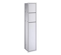 Emco Asis 978305052 Modules toilettes, version encastrable, Porte papier réserve, Porte papier, porte-balai de WC, aluminium/aluminium