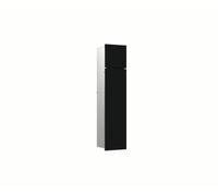 Emco ASIS Pure Armoire de Salle de Bain encastrée pour Brosse WC, Armoire Haute et Armoire de Salle de Bain avec Porte-Papier Toilette et Compartiment Noir (Mat), 73 cm, charnière de Porte à Droite