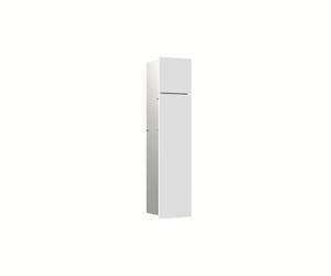 Emco Asis Pure Module d'armoire encastré pour Ensemble de brosses de Toilettes, Armoire de Salle de Bain avec Porte-Papier Toilette et Compartiment, Armoire Haute avec Fonction Push to Open, butée à