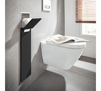 Emco Bad - Module WC encastré Asis Pure, façade bois 2 parties, 730x170 mm, noir mat, butée droite