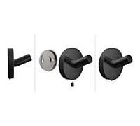 Emco Crochet porte-serviettes rond 437513300 40 mm, noir