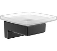 emco cue porte-savon, avec verre en cristal satiné, noir, 323013300