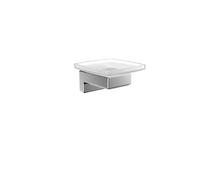 Emco Bad Porte-savon Cue 323000100 – Métal chromé, verre cristal satiné – Coller ou visser