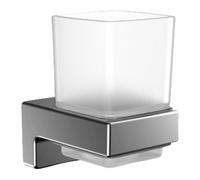 emco cue porte-verre chromé avec verre en cristal, modèle mural, 322000100