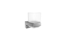 emco cue porte-verre chromé avec verre en cristal, modèle mural, 322000100