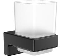 emco cue porte-verre, verre cristal satiné, modèle mural, noir, 322013300