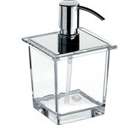 emco distributeur de savon liquide de liaison emco pour rampe, transparent, verre cristal, pompe doseuse métal, env. 365 ml, chromé, 182100106