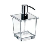 emco distributeur de savon liquide de liaison emco pour rampe, transparent, verre cristal, pompe doseuse métal, env. 365 ml, chromé, 182100106