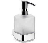 EMCO distributeur de savon mural loft, distributeur de savon mural élégant et compact en aluminium et verre cristal, distributeur à pompe de haute qualité, chromé et satiné