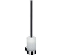 EMCO Ensemble brosse WC FINO Récipient en verre cristal satiné, poignée de brosse chromée chromée