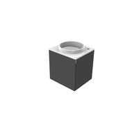emco evo 450 Lavabo pour invités, noir, 450x450x508mm, 958227510, Exécution: trou de robinetterie à droite, poignée de porte à droite