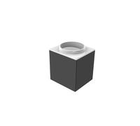 emco evo 450 Lavabo pour invités, noir, 450x450x508mm, 958227515, Exécution: sans trou de robinetterie, poignée à gauche