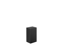 emco evo Armoire mi-haute, 750 mm, porte en verre, ferrure Tip-on, 2 étagères en verre, éclairage LED à l'intérieur, 957950904, Couleur: noir / noir brillant