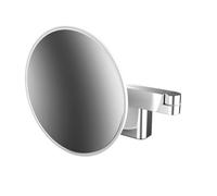 Emco Evo LED Miroir cosmétique et Rasage sur Bras Double Articulation, Miroir cosmétique Rond avec éclairage Mural, Miroir grossissant à intensité Variable (5 Compartiments)
