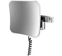 miroir de rasage / cosmétique LED Emco evo 109508051 chromé , grossissement chromé , 209 mm, carré, prise, système d'éclairage