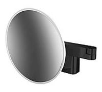 emco LED miroir de rasage et de maqu'illage, modèle mural, bras à double articulation, grossissement 3x, rond, 109513331, Couleur: Noir