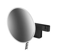 Emco Evo Miroir cosmétique et de Rasage à LED sur Bras articulé Double articulé, Miroir cosmétique Rond avec éclairage à Montage Mural, Miroir grossissant à intensité Variable (x5)