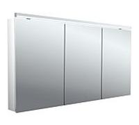 Emco flat 2 Classic armoire à miroir éclairée en saillie 979706506 1400x729mm, éclairage supérieur à LED, 3 portes, aluminium