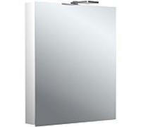Emco flat 2 style armoire à miroir éclairée en saillie 979706301 600x721mm, éclairage supérieur à LED, porte 2000 , aluminium