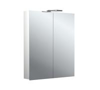 emco flat 2 style Armoire de toilette avec éclairage LED avec spots à poser, 2 portes, 600x711x113mm, 979706302