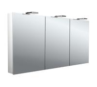 emco flat 2 style Armoire de toilette avec éclairage LED avec spots à poser, 3 portes, 1400x711x113mm, 979706306