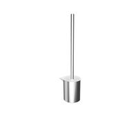 Emco Flow Brosse WC sans Couvercle, récipient Rond en Plastique, Brosse WC de qualité supérieure, Montage Mural, chromé