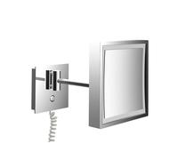 emco LED miroir de rasage et de maqu'illage, à un bras, avec câble spiralé, carré, chromé, 109406010