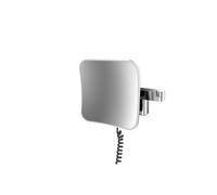 emco LED miroir de rasage et de maqu'illage, grossissement 5x, rectangulaire, double bras articulé, câble spiralé, prise, 109506051, Couleur: chrome