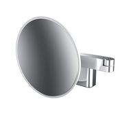 emco LED miroir de rasage et de maqu'illage, modèle mural, bras à double articulation, grossissement 3x, rond, 109506031, Couleur: chrome