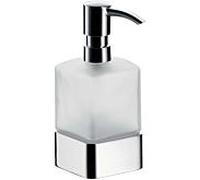 Emco Loft 052100102 Distributeur de savon liquide, cristal satiné, doseur plastique modèle sur pied, metal chromé