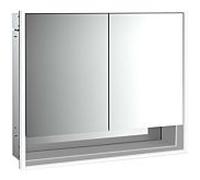 Emco Loft armoire à miroir éclairée à encastrer 979805207 800x733mm, avec compartiment inférieur, LED, 2 portes, aluminium/ Spiegel
