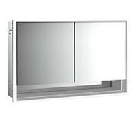 Emco Loft armoire à miroir éclairée à encastrer 979805221 1300x733mm, avec compartiment inférieur, LED, 2 portes, aluminium/ Spiegel