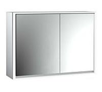 Emco Loft armoire à miroir éclairée en saillie 979805116 1000x733mm, LED, 2 portes, porte large à gauche, aluminium/ Spiegel