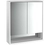 Emco Loft armoire à miroir éclairée en saillie 979805204 600x733mm, avec compartiment inférieur, LED, 2 portes, aluminium/ Spiegel