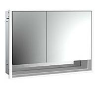 Emco Loft armoire à miroir éclairée affleurante 979805215 1000x733mm, compartiment inférieur, LED 2 portes porte large à droite, aluminium/ Spiegel