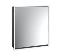 emco loft Armoire de toilette avec éclairage, 600 mm, modèle à encastrer, noir/miroir, 979813303, Exécution: 1 porte (poignée de porte à droite)
