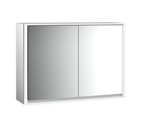 emco loft Armoire de toilette avec éclairage, 1000mm, 2 portes, modèle apparent, aluminium/blanc, 979806112, Exécution: 2 portes