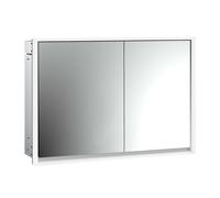 emco loft Armoire de toilette avec éclairage, 1000mm, 2 portes, modèle à encastrer, aluminium/blanc, 979806117, Exécution: porte large à gauche