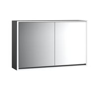 emco loft Armoire de toilette avec éclairage, 1300mm, 2 portes, modèle apparent, 979813320, Couleur: noir/miroir