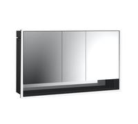 emco loft Armoire de toilette avec éclairage avec compartiment inférieur, 1400mm, 3 portes, modèle à encastrer, 979813525, Couleur: noir/miroir