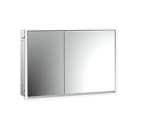 emco loft Armoire de toilette avec éclairage, 1000mm, 2 portes, modèle à encastrer, aluminium/miroir, 979805115, Exécution: porte large à droite