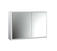 emco loft Armoire de toilette avec éclairage, 1000mm, 2 portes, modèle apparent, aluminium/blanc, 979806116, Exécution: porte large à gauche