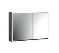 emco loft Armoire de toilette avec éclairage, 1000mm, 2 portes, modèle apparent, noir/miroir, 979813316, Exécution: porte large à gauche