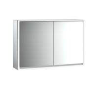 emco loft Armoire de toilette avec éclairage, 1200 mm, 2 portes, modèle apparent, 979806118, Couleur: aluminium/blanc
