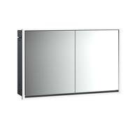 emco loft Armoire de toilette avec éclairage, 1200mm, 2 portes, modèle encastré, 979813319, Couleur: noir/miroir