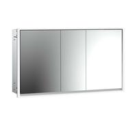 emco loft Armoire de toilette avec éclairage, 1400mm, 3 portes, modèle encastré, 979805125, Couleur: aluminium/miroir
