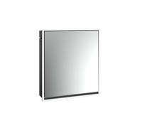 emco loft Armoire de toilette avec éclairage, 600 mm, modèle à encastrer, noir/miroir, 979813303, Exécution: 1 porte (poignée de porte à droite)