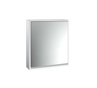 emco loft Armoire de toilette avec éclairage, 600 mm, modèle apparent, aluminium/miroir, 979805100, Exécution: 1 porte (poignée de porte à gauche)