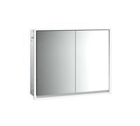 emco loft Armoire de toilette avec éclairage, 800mm, 2 portes, modèle à encastrer, aluminium/miroir, 979805107, Exécution: 2 portes